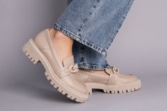 Туфли женские кожаные бежевого цвета, 35, 23