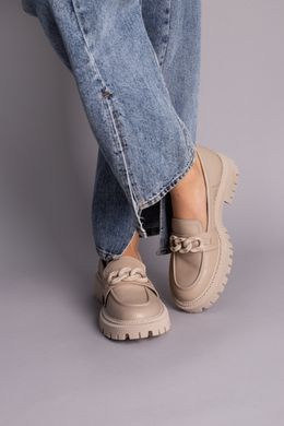 Туфлі жіночі шкіряні бежевого кольору, 35, 23