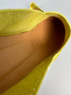 Слипоны женские кожаные лимонного цвета, 36, 23.5