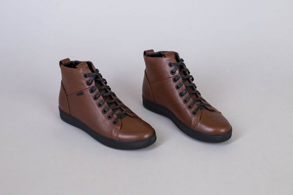 Ботинки мужские кожаные рыжего цвета на шнурках демисезонные, 44, 29