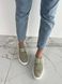 Туфли женские замшевые оливкового цвета на шнурках, 41, 26.5-27