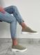 Туфлі жіночі замшеві оливкового кольору на шнурках, 41, 26.5-27