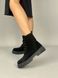 Черевики жіночі замшеві чорного кольору на шнурках, демісезонні, 36, 23.5