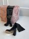 Сапоги-чулки женские кожаные черные на каблуке демисезонные, 39, 25-25.5