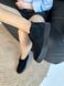 Лофери жіночі замшеві чорного кольору на чорній підошві зимові, 36, 23.5