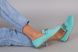 Лофери жіночі замшеві бірюзового кольору з ланцюгом, 40, 26-26.5