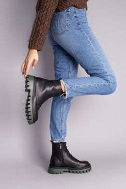 Ботинки женские кожаные черные демисезонные, 40, 26