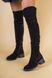 Ботфорты женские замшевые черные на небольшом каблуке, зима, 41, 27