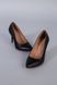 Лодочки женские кожаные цвет черный каблук 9 см, 39, 25