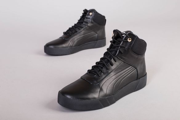 Мужские зимние кожаные черные ботинки, 45, 30
