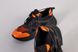 Кроссовки женские текстильная сетка черного цвета с вставками черной и оранжевой кожи, 37, 23.5