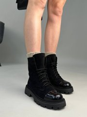 Ботинки женские замшевые черные демисезонные, 41, 26