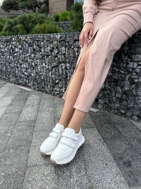 Кроссовки женские кожаные белого цвета, 36, 23
