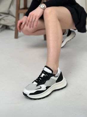 Кросівки жіночі замшеві сірі з кольоровими шкіряними вставками, 41, 26.5-27