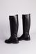 Сапоги женские кожаные черные с ремешком, без каблука, зимние, 35, 23