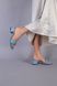 Шлепанцы женские кожаные голубого цвет на каблуке, 41, 27