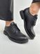 Туфли женские кожаные черные на шнурках низкий ход, 41, 26.5