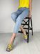 Шлепанцы женские кожаные голубого цвета с желтыми вставками, 36, 23.5