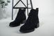 Ботинки женские замшевые черные на каблуке зимние, 36, 23.5