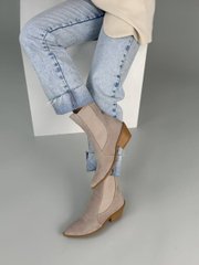 Ботинки ковбойки женские замшевые цвета латте демисезонные, 41, 26.5