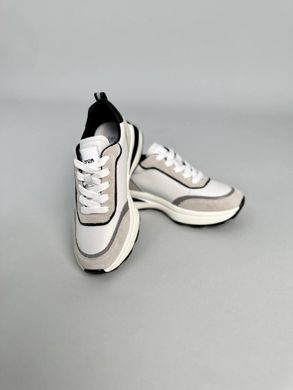 Кросівки жіночі шкіряні білі з кольоровими вставками, 40, 25