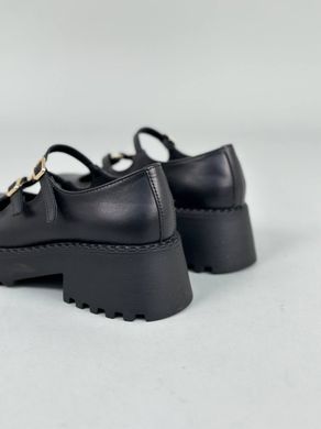 Туфли женские кожаные черные, 36, 23.5