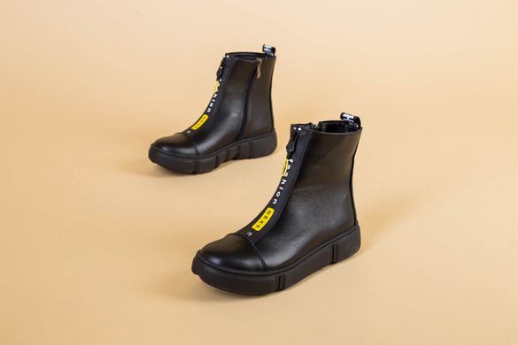 Демисезонные черные кожаные ботиночки для девочки, 32, 21
