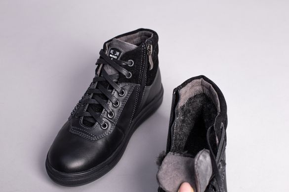 Зимние черные кожаные ботиночки, 39, 25