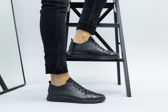 Мужские черные кожаные спортивные туфли, 45, 30