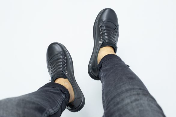 Мужские черные кожаные спортивные туфли, 45, 30