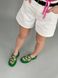 Босоніжки жіночі шкіряні зеленого кольору, 41, 26.5