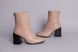 Ботинки женские кожаные бежевого цвета на каблуке, 36, 23.5