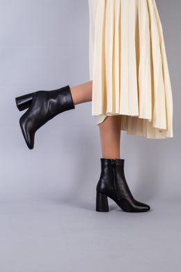 Ботинки женские кожаные черного цвета демисезонные, 36, 23.5