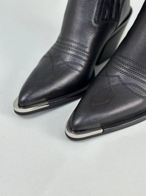 Черевики ковбойки жіночі шкіряні чорного кольору, 40, 26