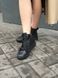 Ботинки женские кожаные черные на низком ходу демисезонные, 36, 23.5