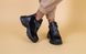 Кроссовки женские кожаные черные с вставками замши зимние, 36, 23.5