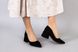 Лодочки женские велюровые черного цвета, каблук 5 см, 36, 23.5