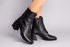 Ботинки женские кожаные черные на каблуке, на байке, 40, 26-26.5