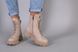 Ботинки женские кожаные бежевого цвета на меху, 38, 24.5-25