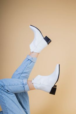 Ботинки женские кожаные белые питон демисезонные, 39, 25.5