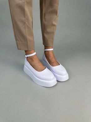 Туфлі жіночі шкіряні білого кольору на платформі, 36, 23