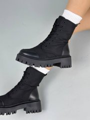 Ботинки женские из кордуры черные с вставками кожи зимние, 40, 25.5