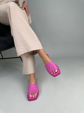 Шлепанцы женские кожаные розового цвета, 37, 24