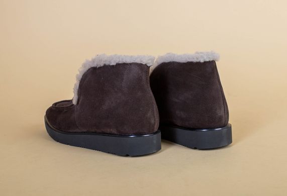 Ботинки женские замшевые шоколадного цвета зимние, 41, 26.5