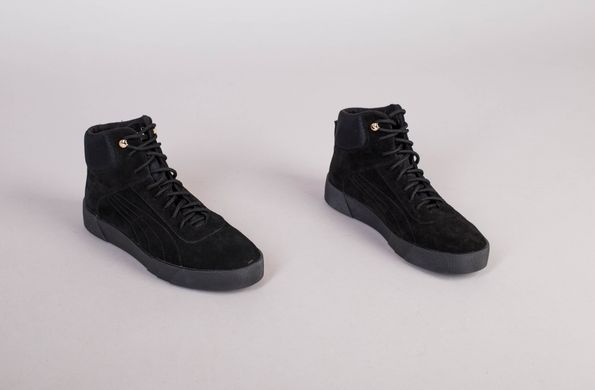 Мужские зимние замшевые черные ботинки, 45, 30