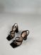 Босоножки женские кожаные черного цвета на каблуке, 35, 23.5