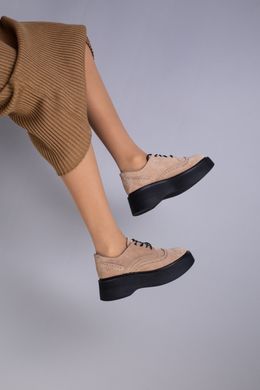 Туфлі жіночі замшеві бежеві на платформі, 41, 27
