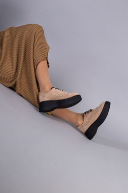 Туфли женские замшевые бежевые на платформе, 41, 27