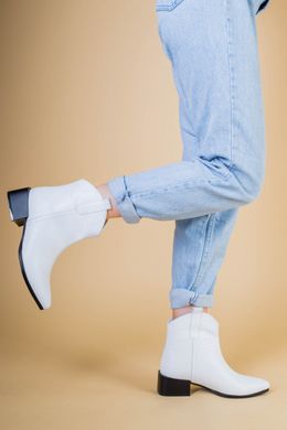 Ботинки женские кожаные белые питон демисезонные, 41, 27