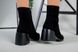 Ботильоны женские замшевые черные с расклешенным каблуком зимние, 36, 23.5